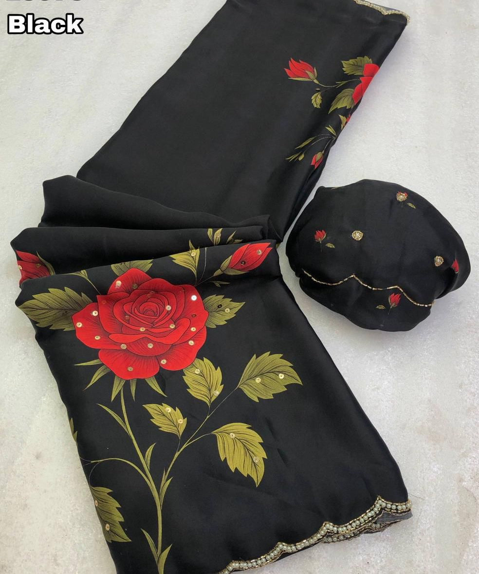 Blooming Georgette Printed Saree