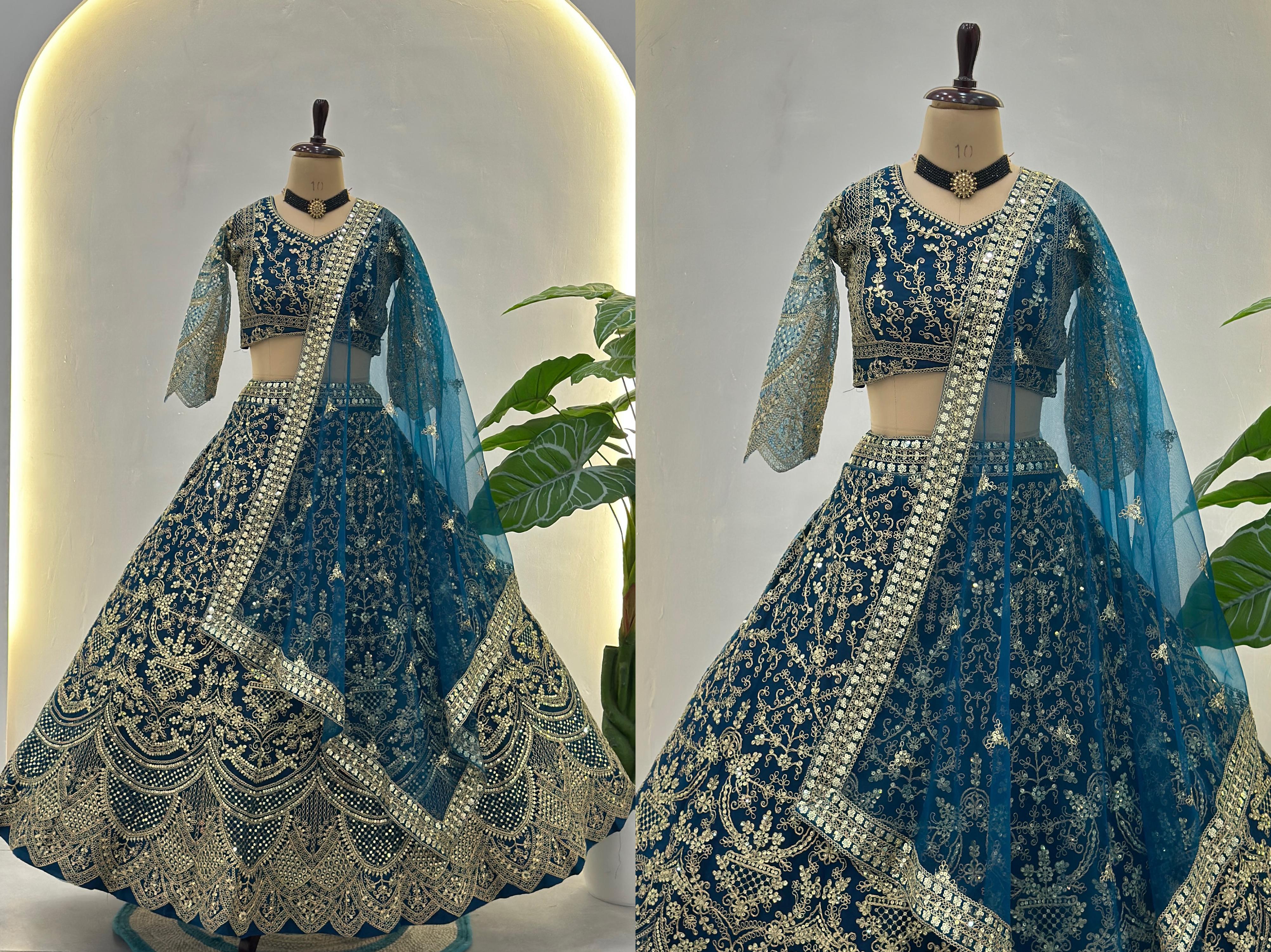 Ethnic Embroidered Net Lehenga