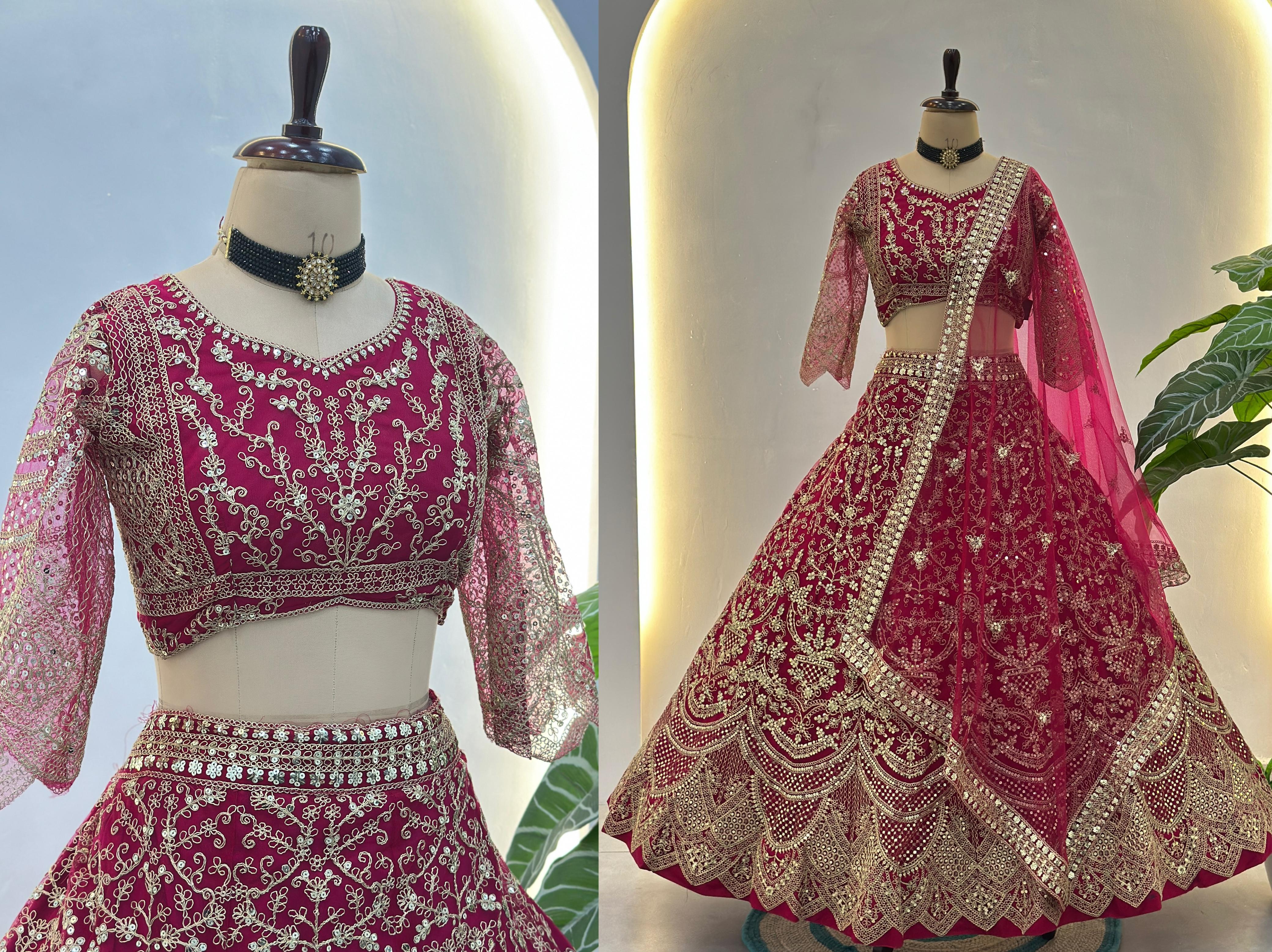 Ethnic Embroidered Net Lehenga