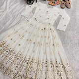 Beautiful Kids Creamy Anarkali Gown