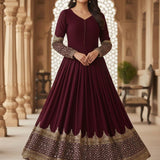 Elegant Embroidered Anarkali Gown