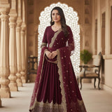 Elegant Embroidered Anarkali Gown