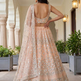 Gorgeous Peach Bridal Embroidered Lehenga