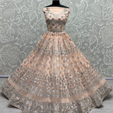 Gorgeous Peach Bridal Embroidered Lehenga