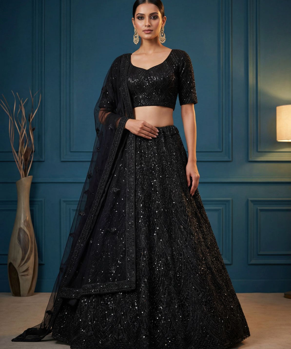 Attractive Bridal Dimond Work Lehenga