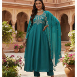Heavy Blooming Silk Anarkali Suit