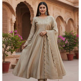Blooming Vichitra Silk Anarkali Suit