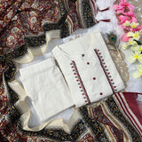 Designer White Straight Kurti