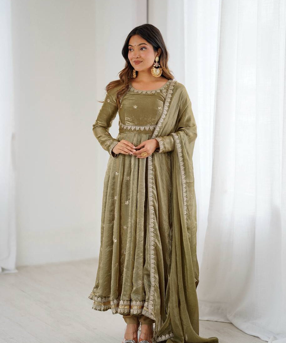 Pretty Fandy Silk Anarkali Gown