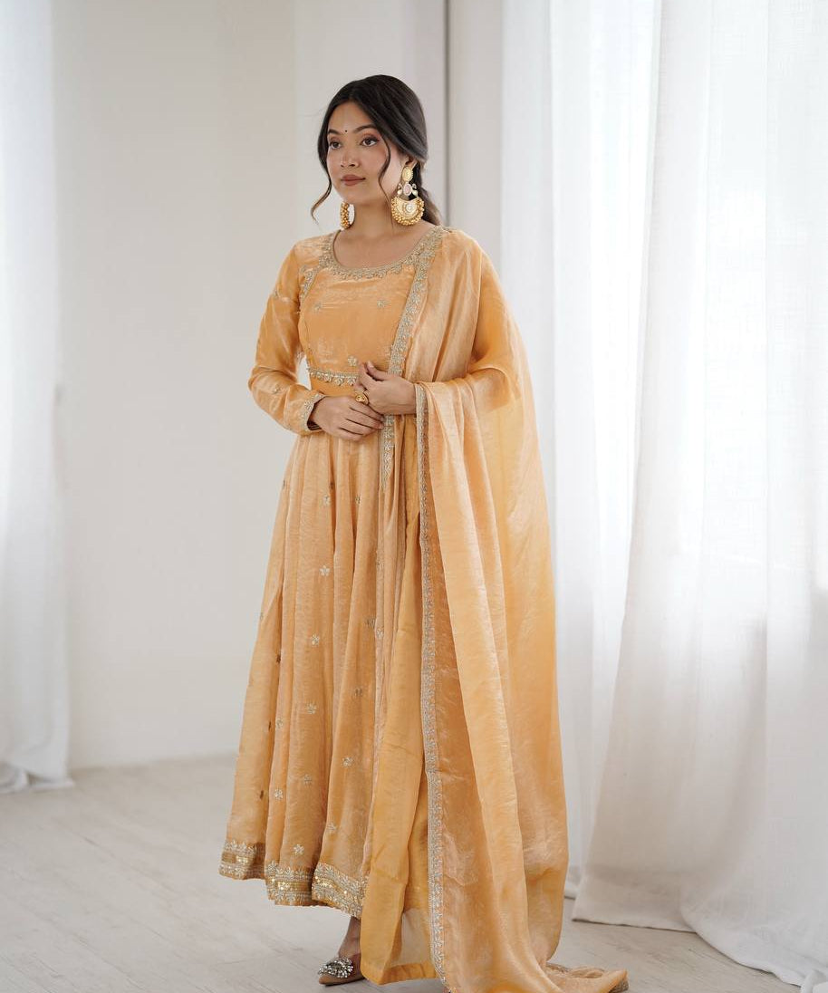 Pretty Fandy Silk Anarkali Gown