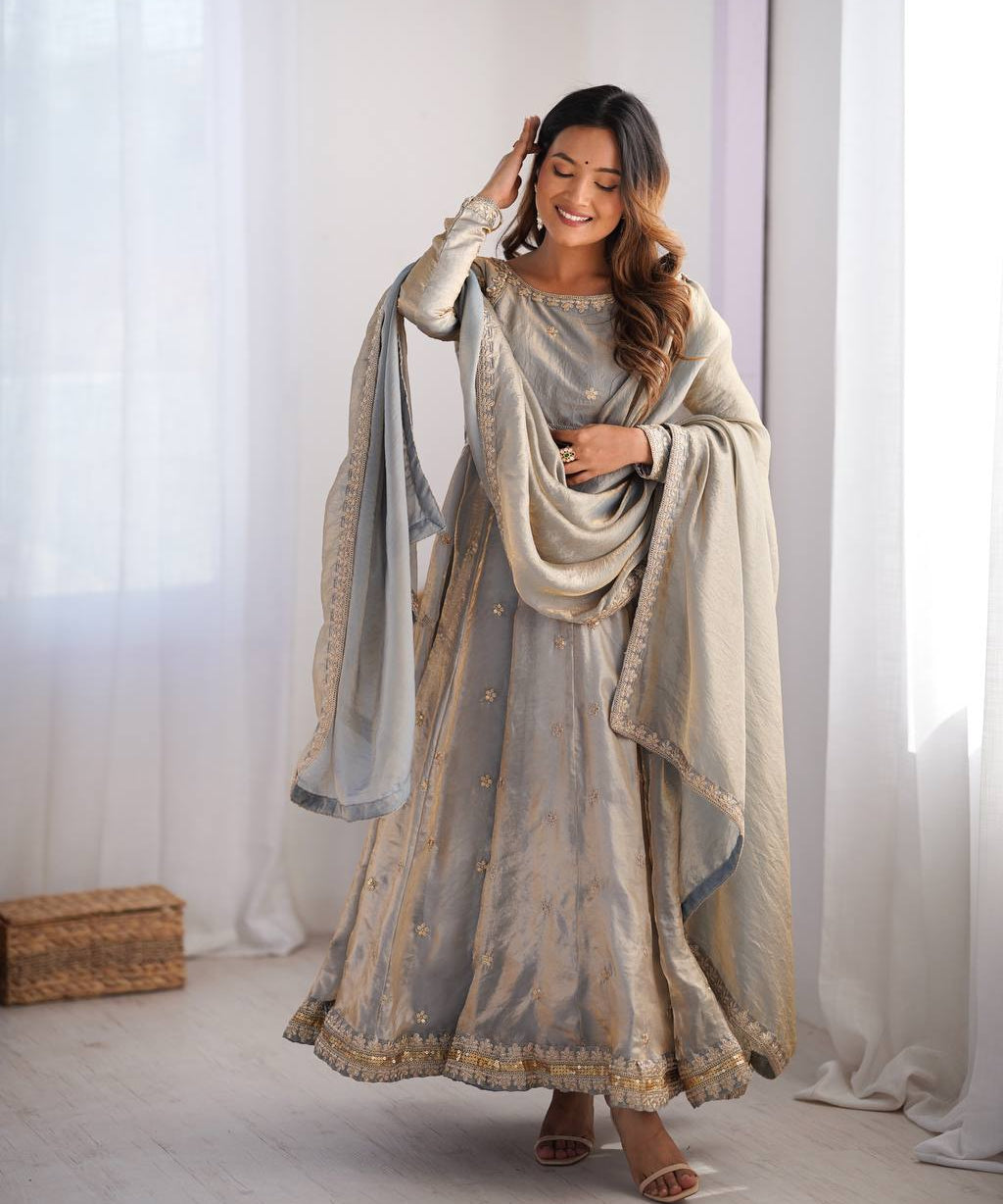 Pretty Fandy Silk Anarkali Gown