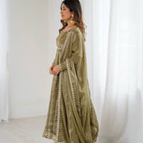 Pretty Fandy Silk Anarkali Gown