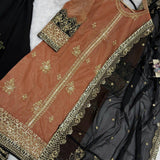 Trendy Twill Net Embroidered Suit