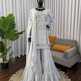 Elegant Georgette Embroidered Top Sharara