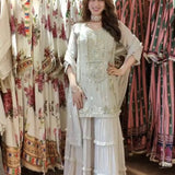 Elegant Georgette Embroidered Top Sharara