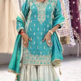 Heavy Embroidered Top Sharara