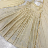 Shiny Cosmos Gold Embroidered Gown