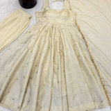 Shiny Cosmos Gold Embroidered Gown