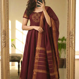 Trendy Pattu Silk Anarkali Gown