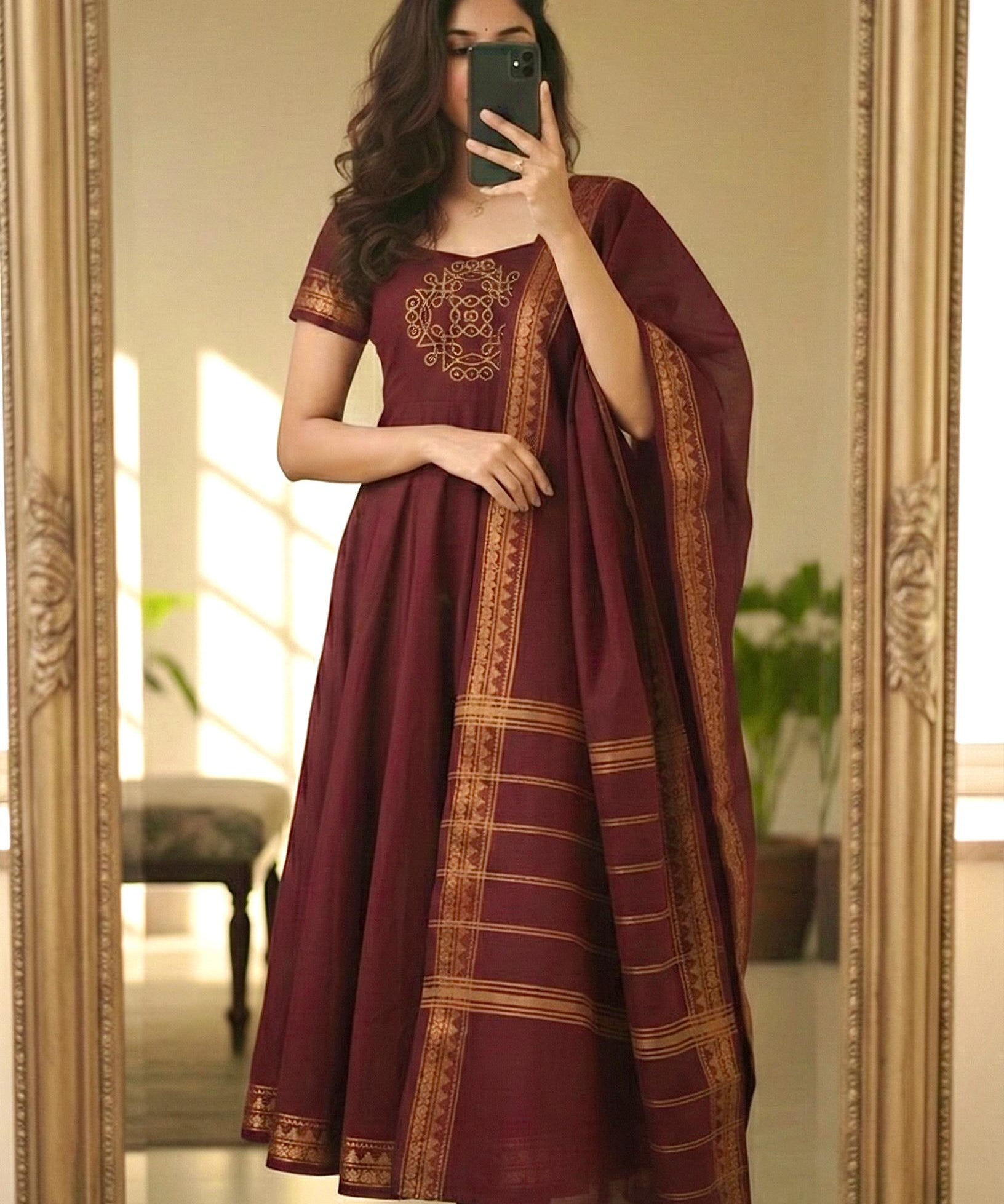 Trendy Pattu Silk Anarkali Gown