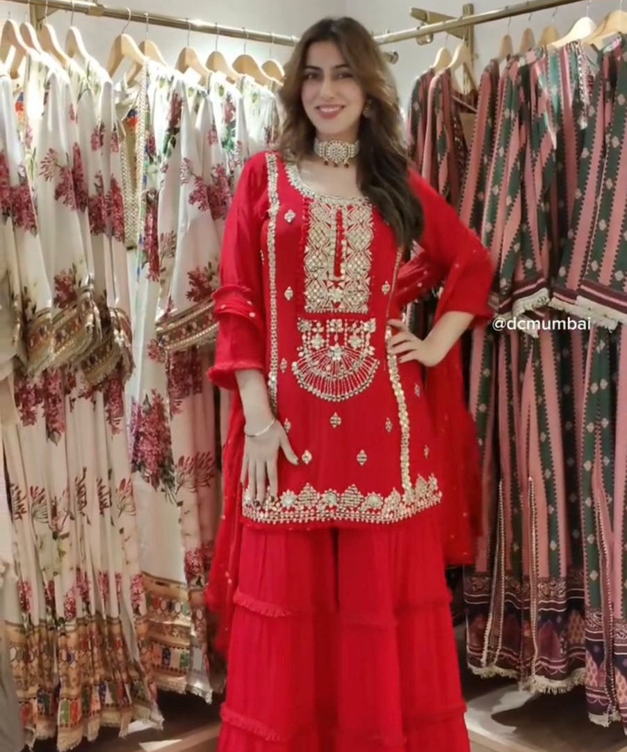 Classy Crafted Top Sharara Set