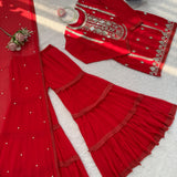 Classy Crafted Top Sharara Set