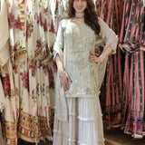 Classy Crafted Top Sharara Set