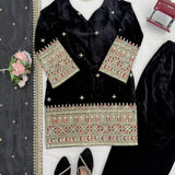 Black Boutique Velvet Top Plazzo