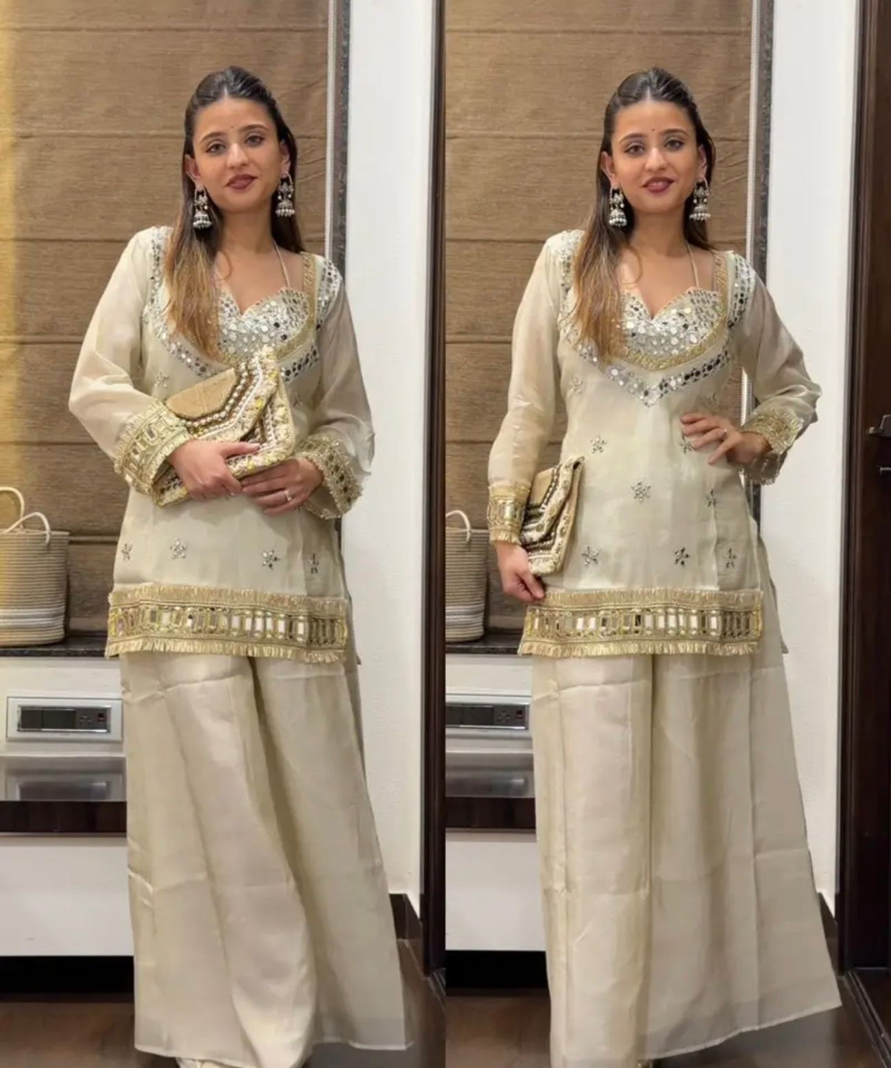 Ethnic Fandy Silk Top Sharara