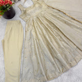 Designer Gold Crush Anarkali Gown