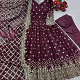 Festive Heavy Embroidered Gown