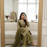 Partywear Gmy Silk Top Plazzo