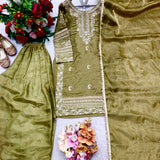 Partywear Gmy Silk Top Plazzo