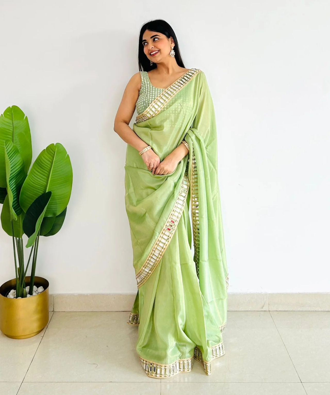 New  trending satin silk saree
