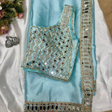 New  trending satin silk saree