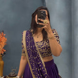 Exquisite Vichitra Silk Lehenga Choli