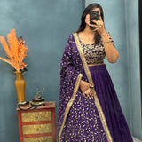 Exquisite Vichitra Silk Lehenga Choli