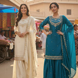 Designer Shiny Embroidered Suit