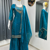 Designer Shiny Embroidered Suit