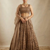Elegant Embroidered Net Bridal Lehenga