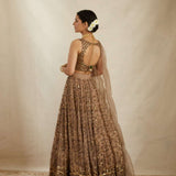 Elegant Embroidered Net Bridal Lehenga