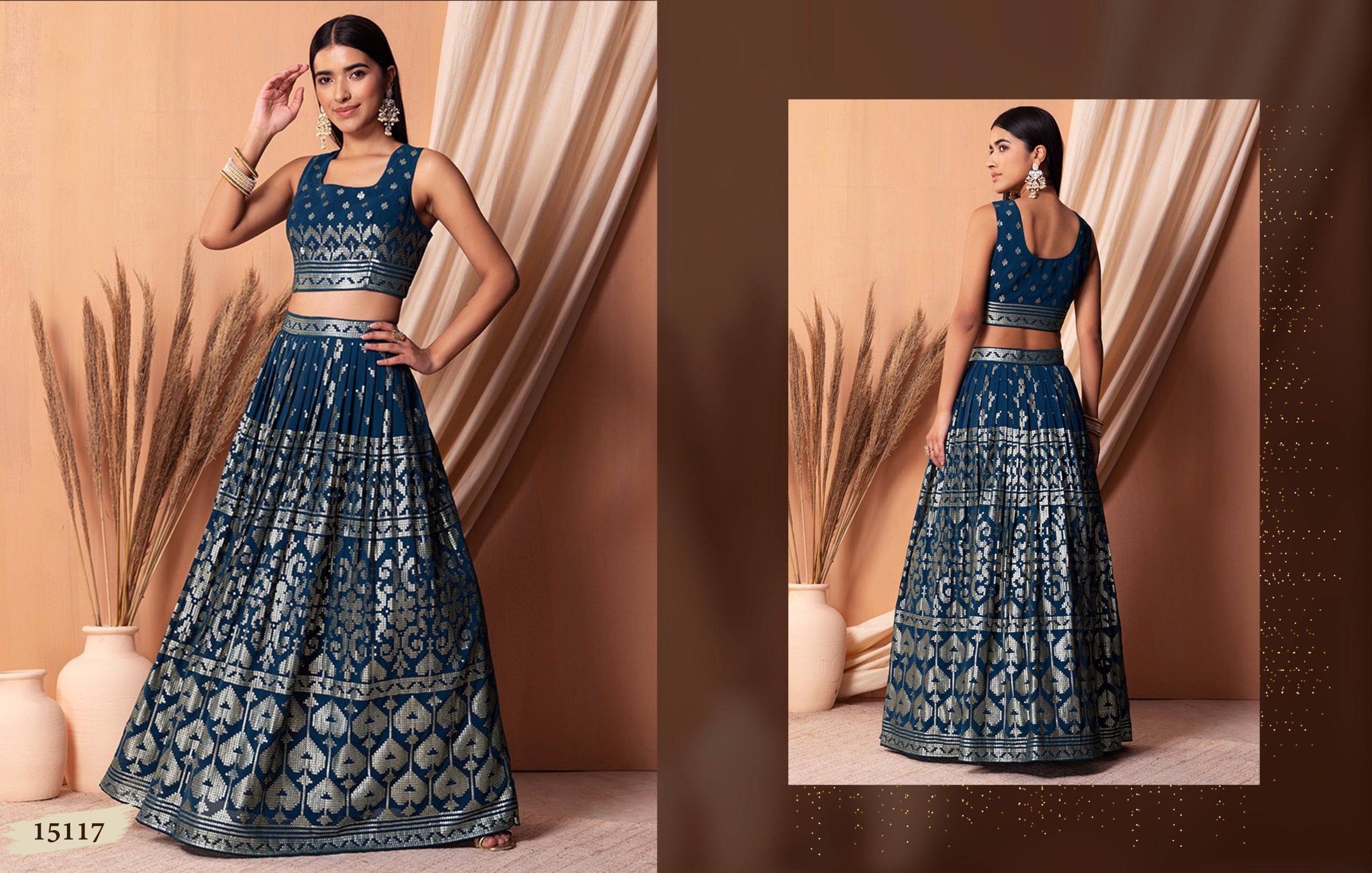 Stunning Sequence Work Bridal Lehenga