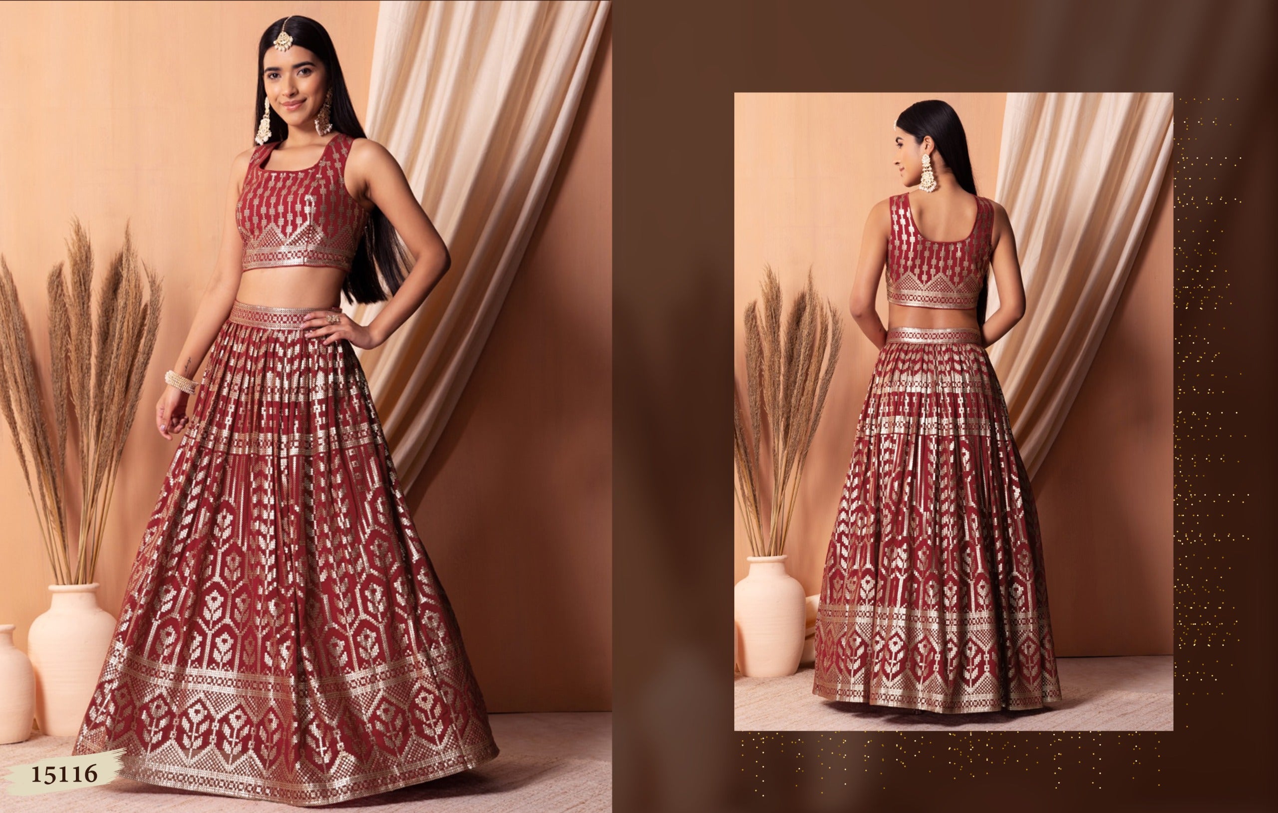Stunning Sequence Work Bridal Lehenga