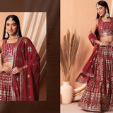 Stunning Sequence Work Bridal Lehenga