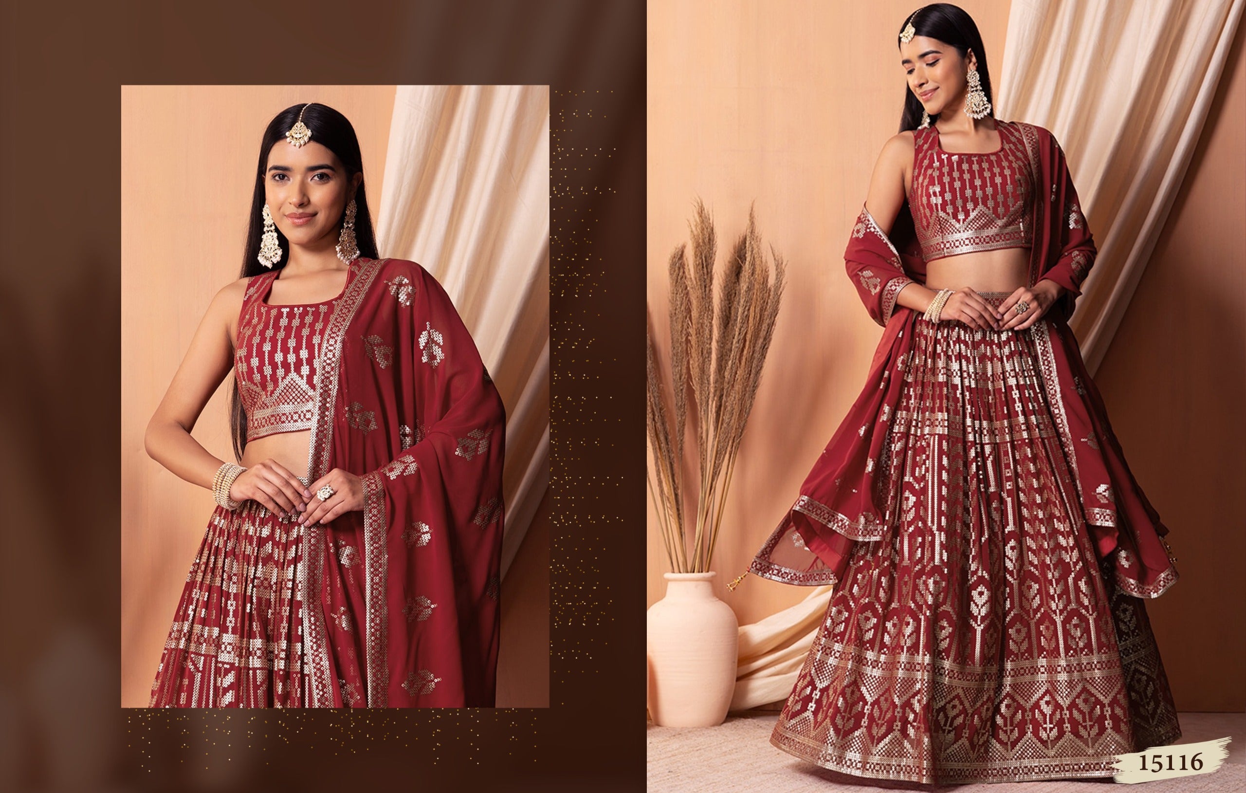 Stunning Sequence Work Bridal Lehenga