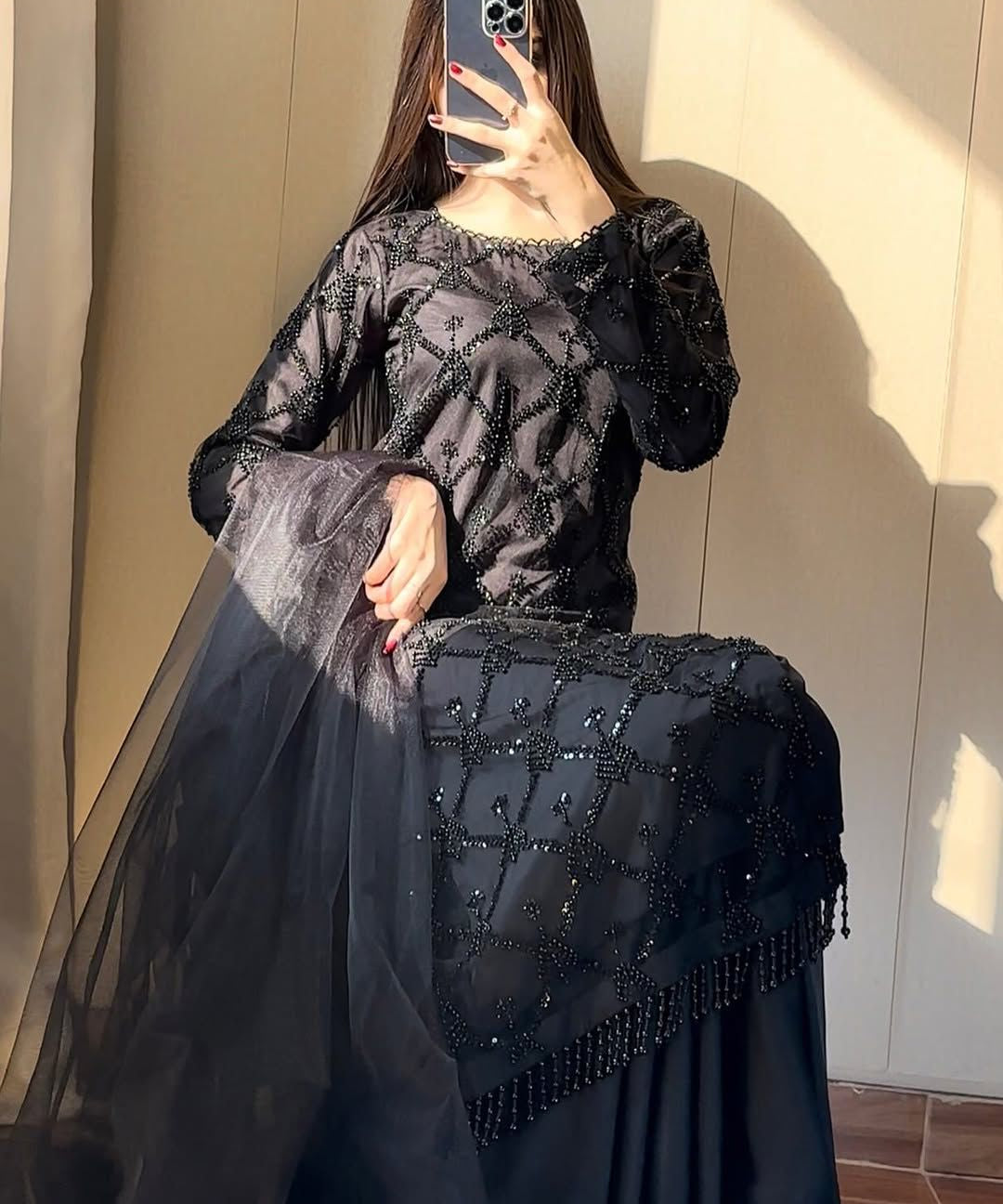 Designer Embroidered Top Plazzo