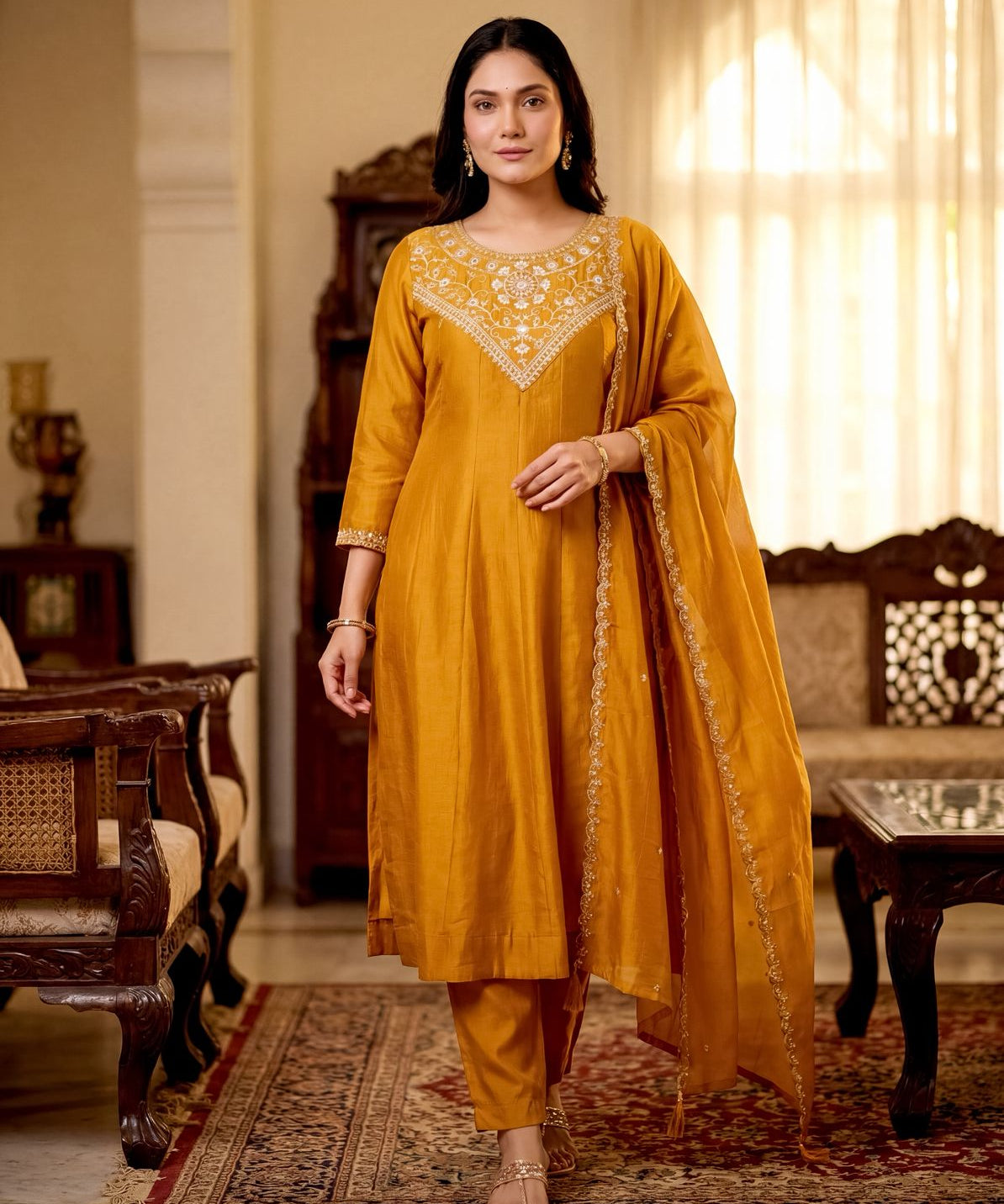 Festive Vichitra Silk Kurti Plazzo