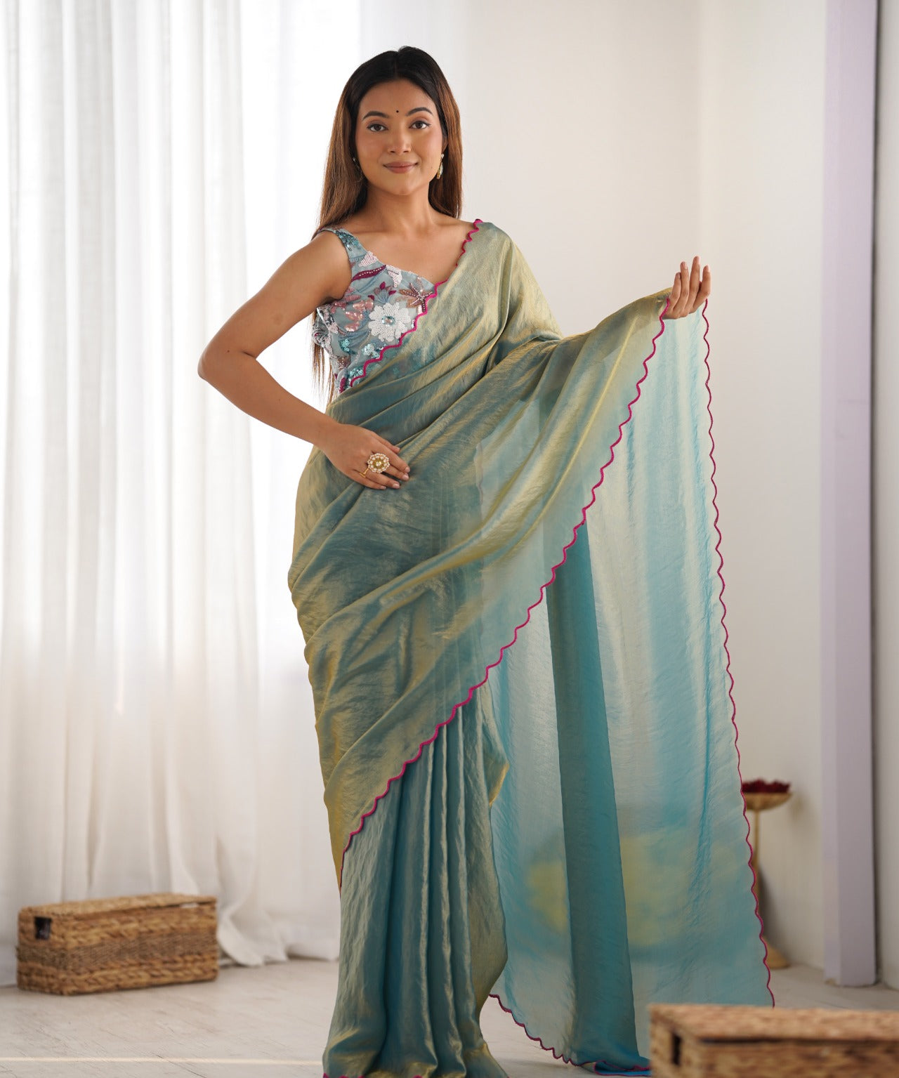 Elevate Space Silk Saree Set