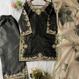 Stunning Gmy Silk Embroidered Suit