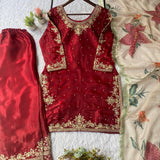 Stunning Gmy Silk Embroidered Suit